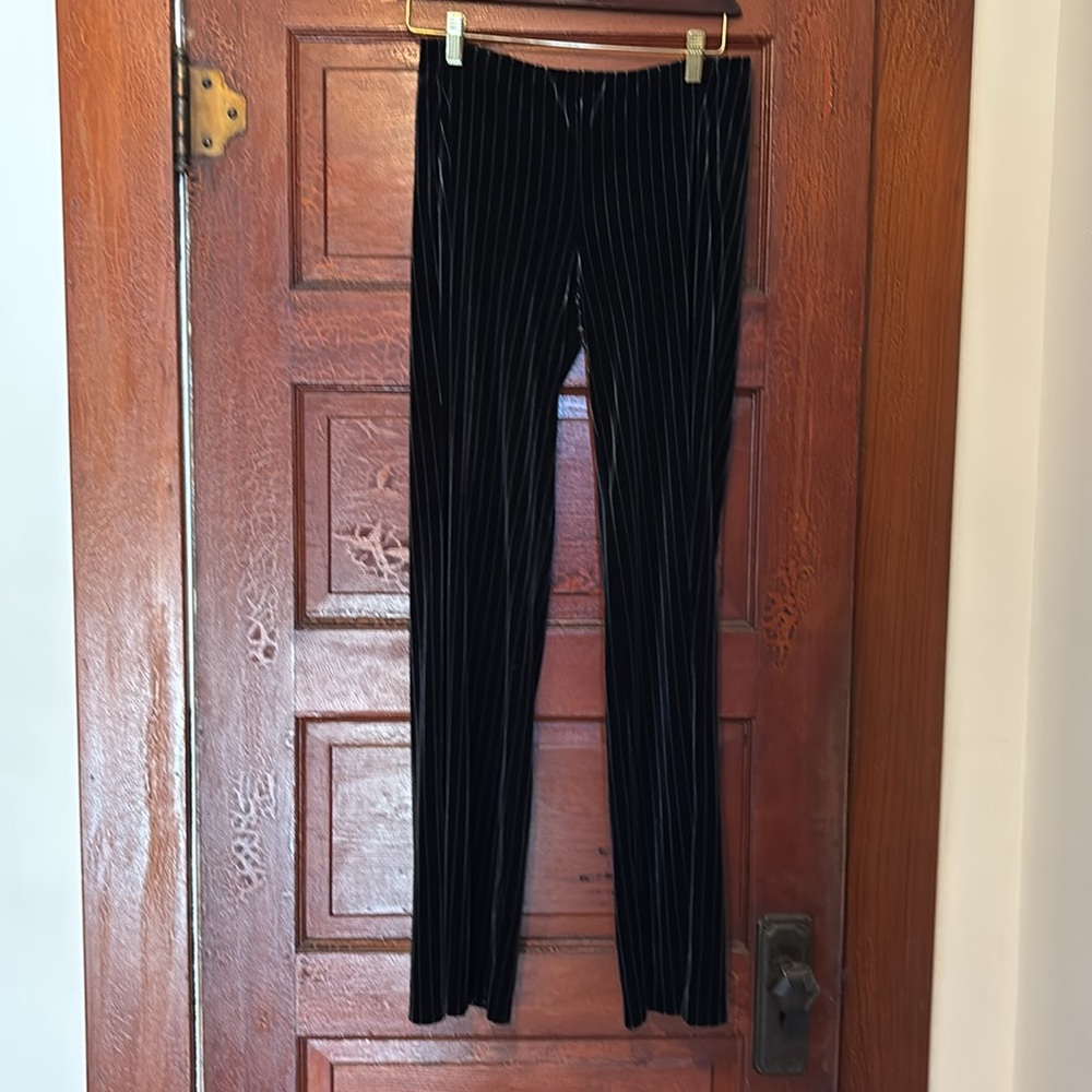 Express Black Velour Pants with flared hem